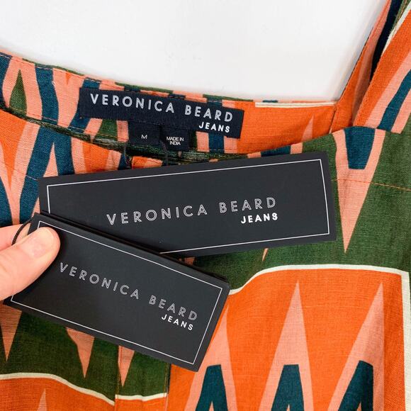 NWT VERONICA BEARD Tiffany Top multicolored buttoned crop top linen cotton 3038 - Picture 5 of 10